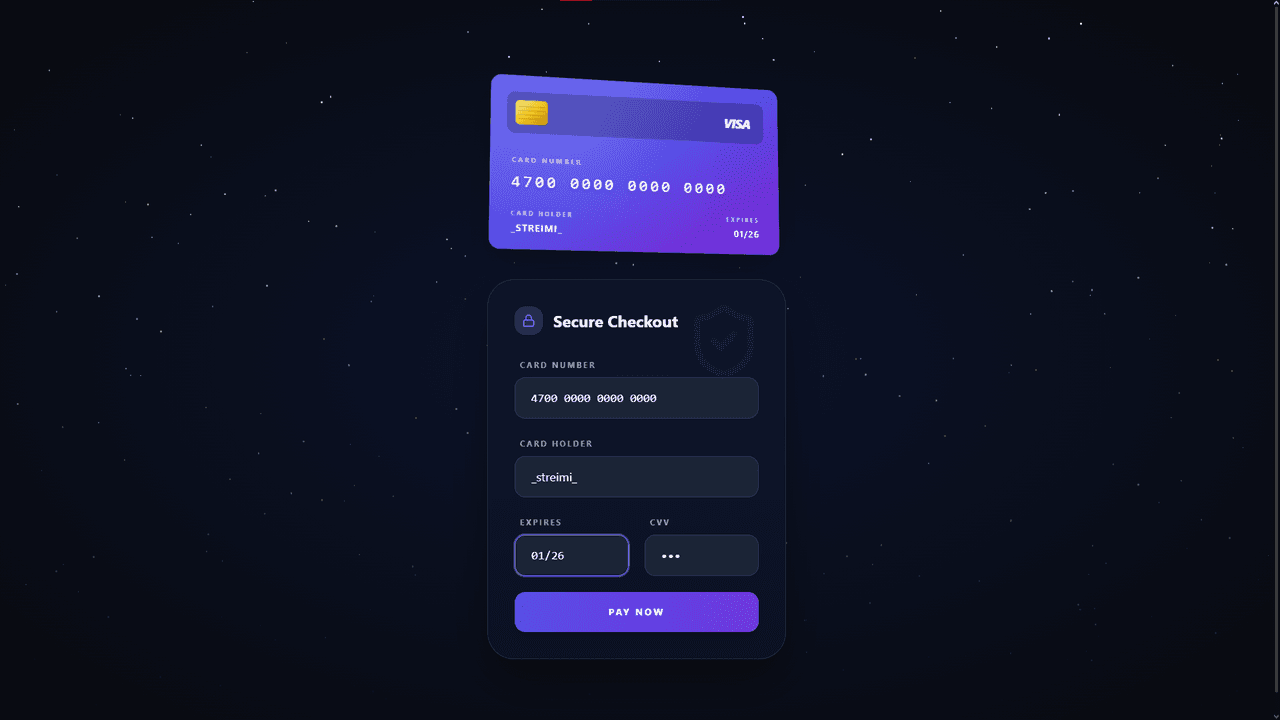 Animated Credit Card Form